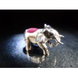 Silver elephant figure pincushion