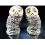 Pair of condiments in the form of owls