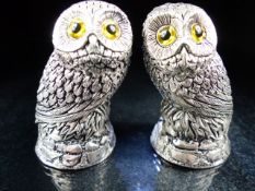 Pair of condiments in the form of owls