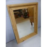 Pine Framed mirror approx 81cm x 61cm