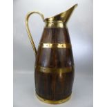 Large copper-bound jug approx. height 60cm, with brass handle