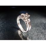 Two 14ct white gold diamond rings