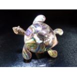 Tortoise Brooch set on 925 Silver the shell made from New Zealand Paua Shell