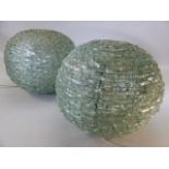 Pair of Mid century circular lamps made from shards of glass