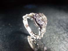 18ct white gold diamond cluster ring