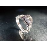 18ct white gold diamond cluster ring