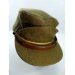 Military interest - Peaked cap, label inside reads EASTERN CAP, PEAKED, WINTER. Size 7 1/8, 1956