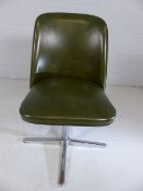 Retro green swivel chair with chrome base