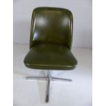 Retro green swivel chair with chrome base