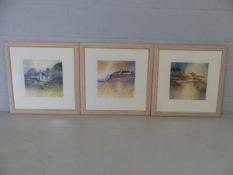 Three limited edition prints by local artist PETER WOOD: Harpford Village near Newton Poppleford