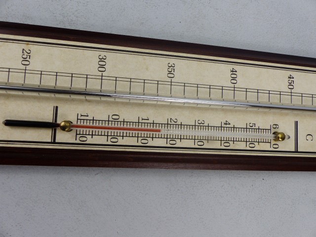 Barometer by Torricelli, with paper dial on oak panel, height 92cm - Image 3 of 4