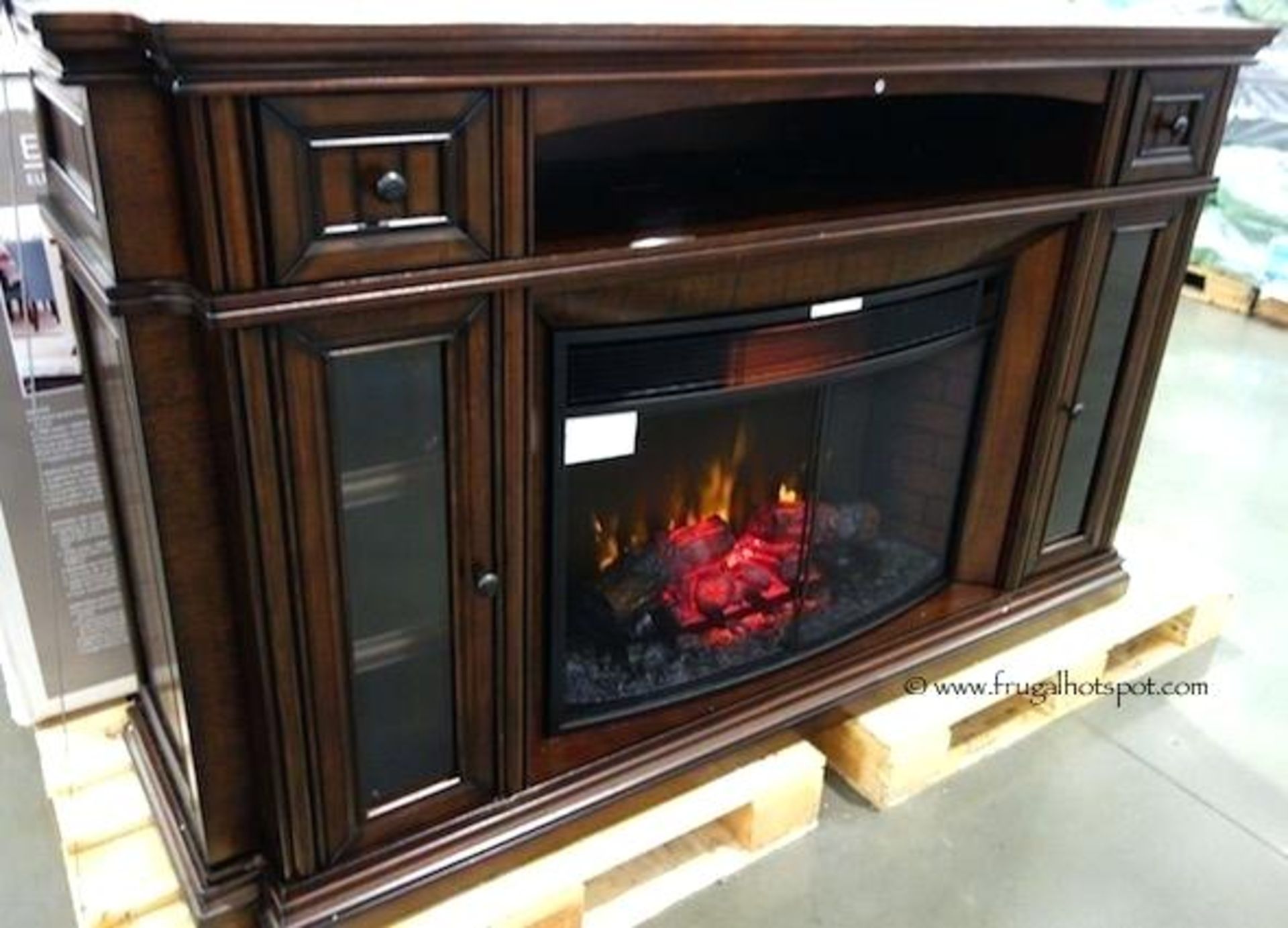 1 TWIN STAR MEDIA MANTEL WITH ELECTRIC INFRA RED FIREPLACE WITH BUILT IN ELECTRIC FIRE RRP £449.99