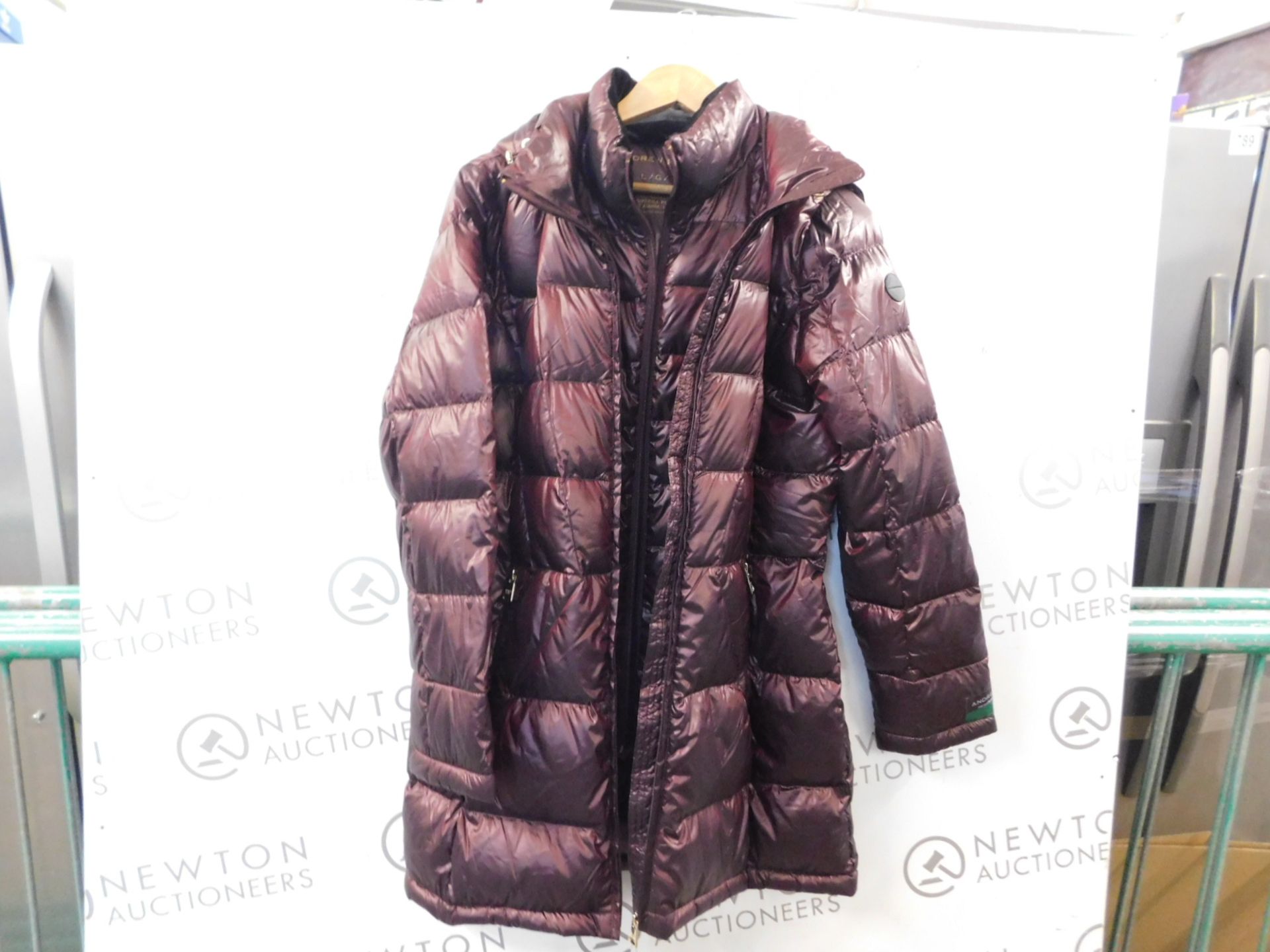 1 ANDREW MARC BURGUNDY PACKABLE LIGHTWEIGHT PREMIUM DOWN JACKET SIZE L RRP £69.99