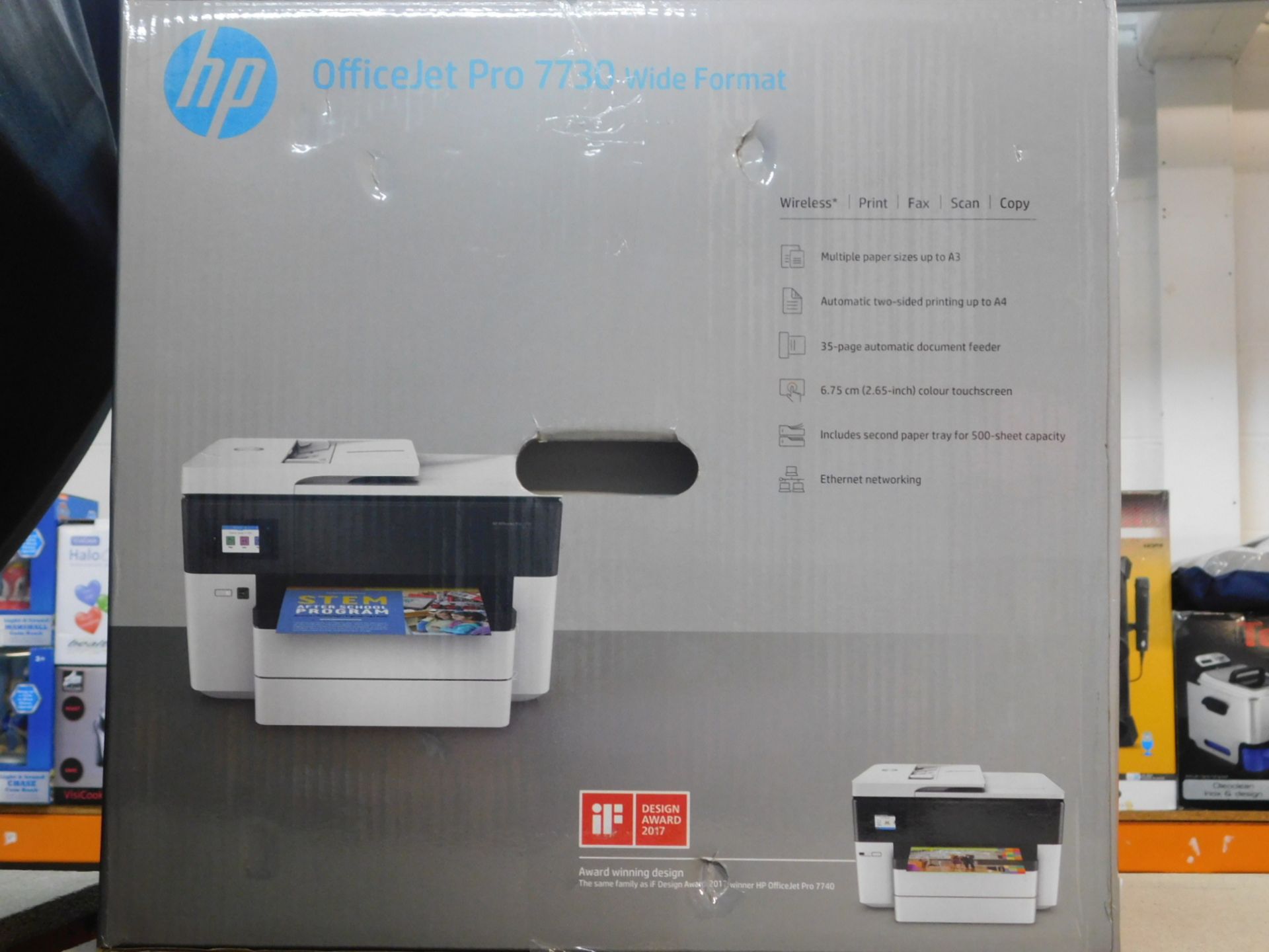 1 BOXED HP OFFICEJET PRO 7730 WIDE FORMAT ALL IN ONE PRINTER RRP £199