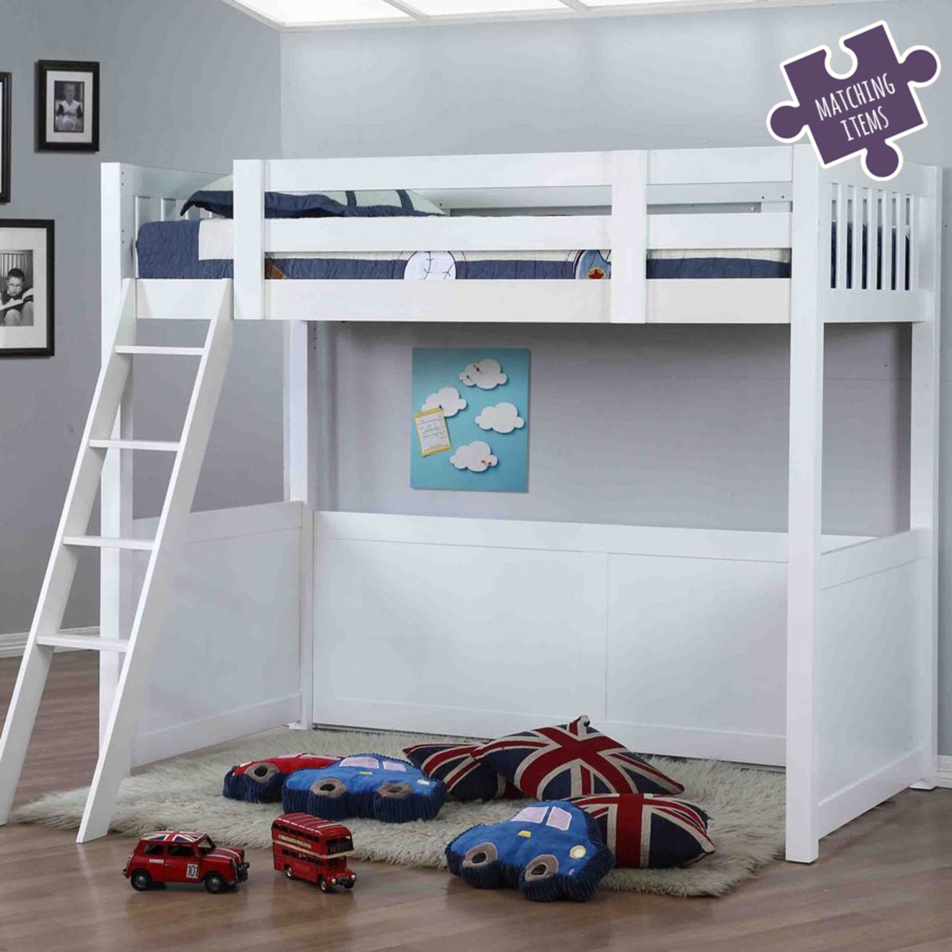 1 BRAND NEW BOXED CHILDRENS FURNITURE WILLOW HIGH SLEEPER BED WITH DESK RRP £799 (6 BOXES)