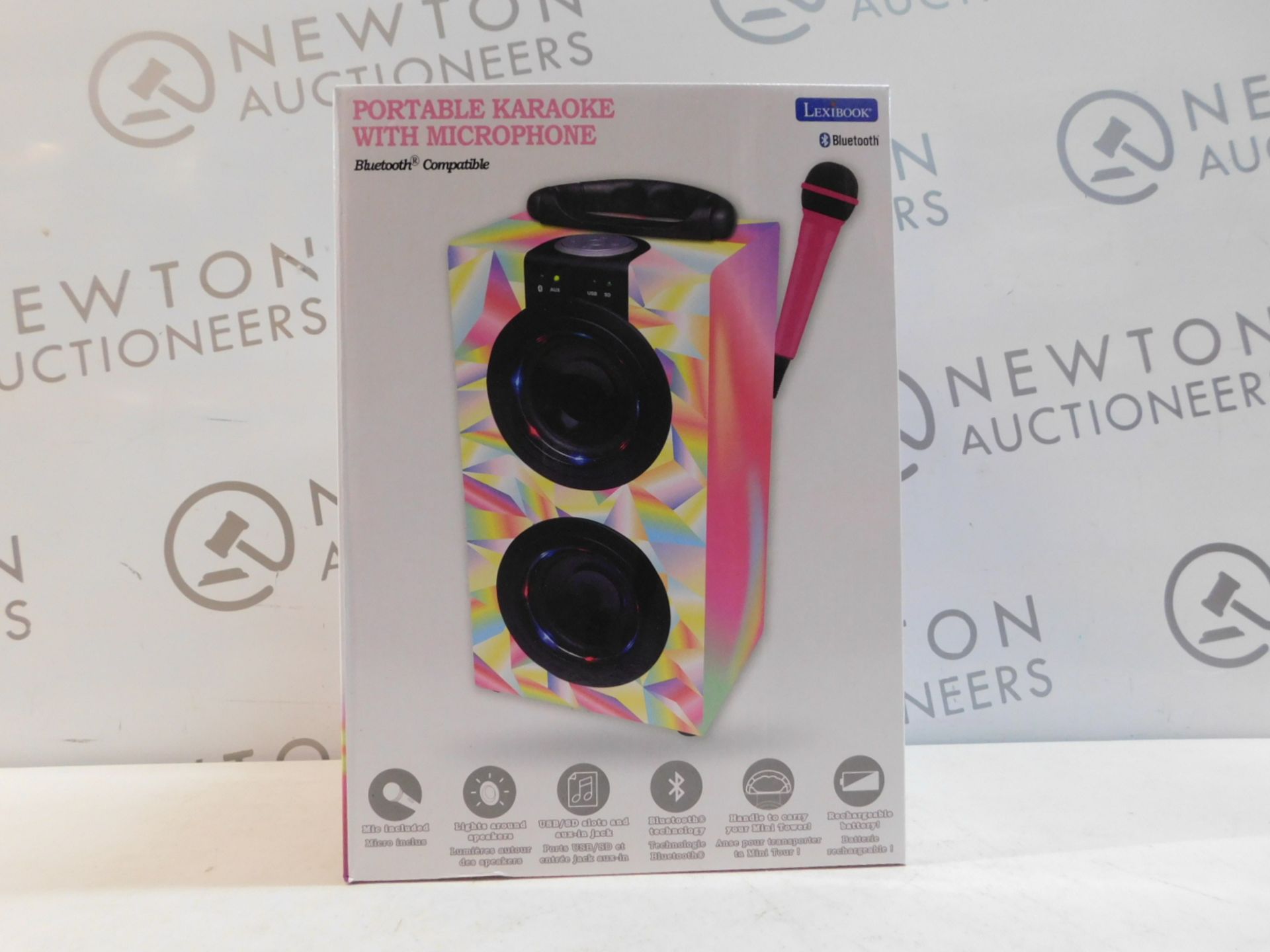 1 BOXED LEXIBOOK PORTABLE KARAOKE SPEAKER WITH MICRPHONE (BLUETOOTH COMPATIBLE) RRP £49.99