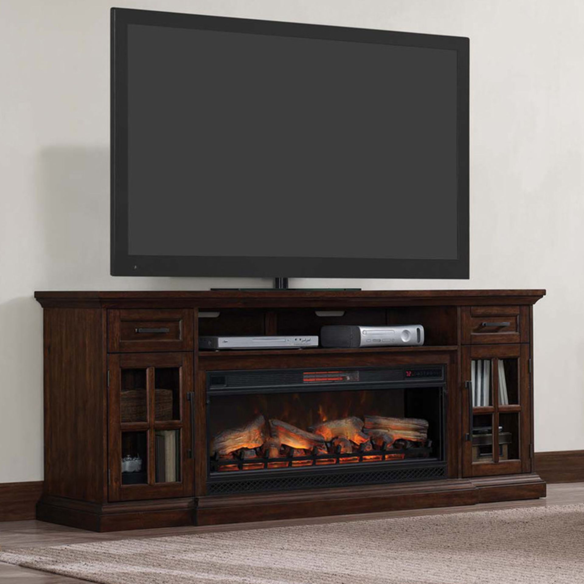 1 BRAND NEW BOXED TRESANTI 74" TV CONSOLE WITH ELECTRIC FIREPLACE RRP £499