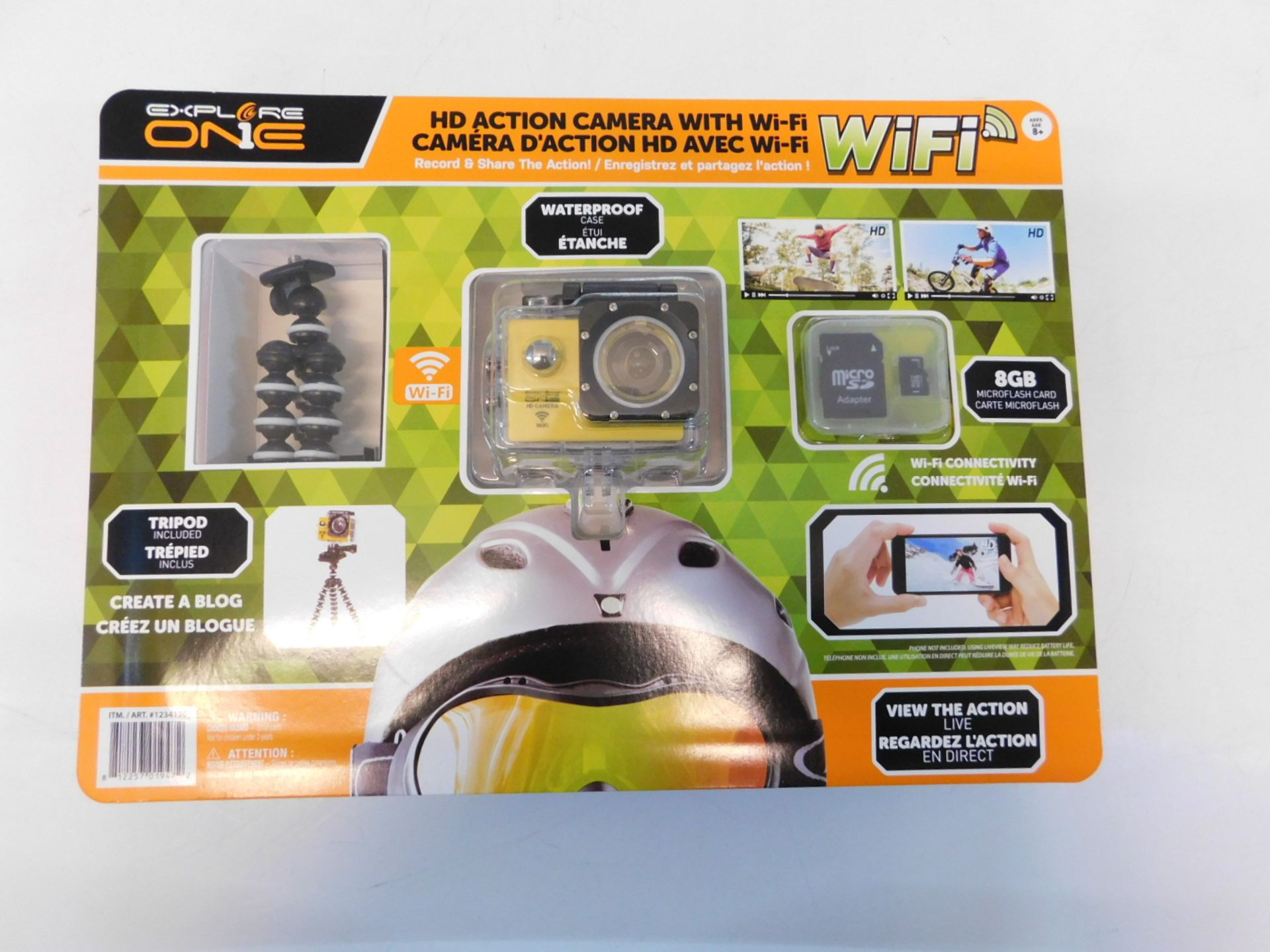 1 BRAND NEW PACK OF EXPLORE 1 HD ACTION CAMERA WITH WIFI RRP £29.99