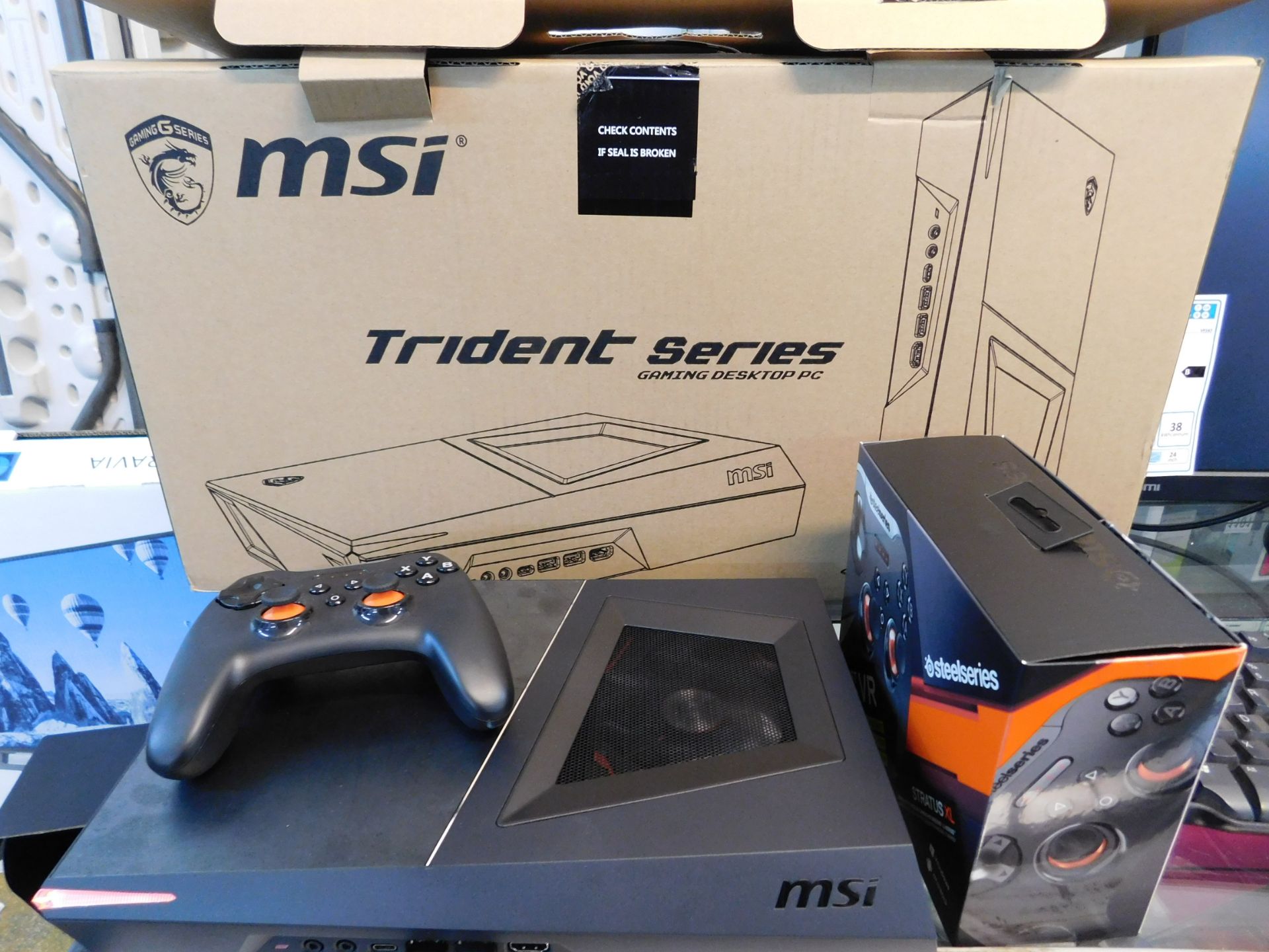 1 BOXED MSI TRIDENT 3 GAMING DESKTOP PC WITH STRATUS XL GAME PAD, INTEL CORE I5-7400, 1TB HD, 8GB