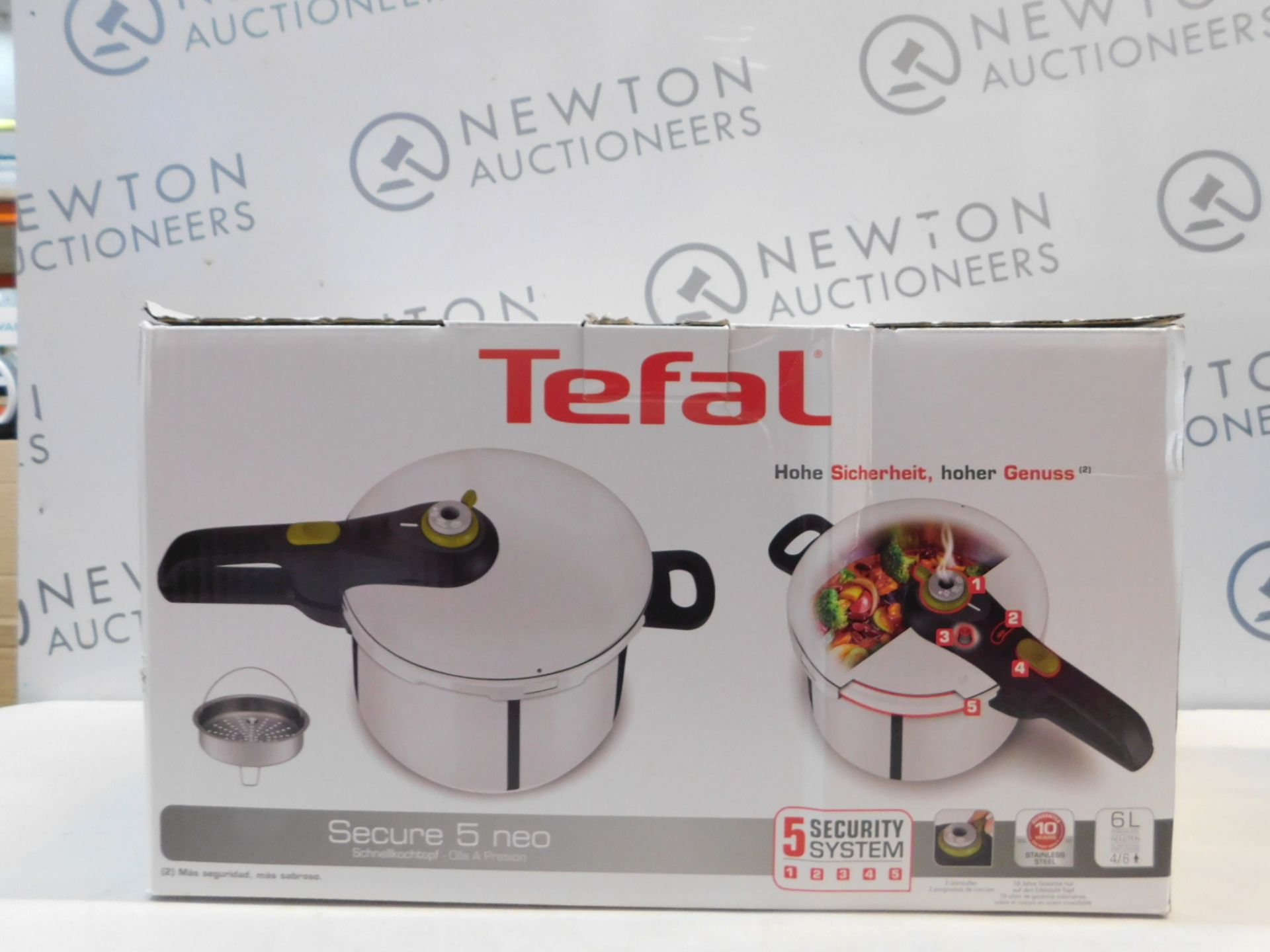 1 BOXED TEFAL SECURE 5 NEO STAINLESS STEEL 6L PRESSURE COOKER RRP £64.99