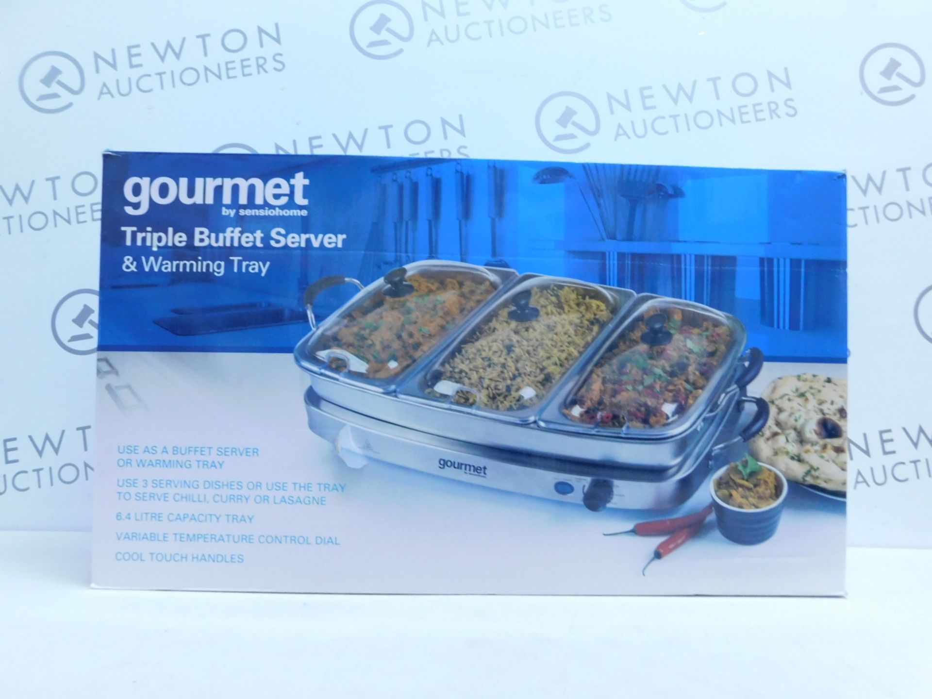 1 BOXED SENSIOHOME GOURMET BUFFET SERVER WITH WARMING TRAY 6.4L CAPACITY RRP £49.99