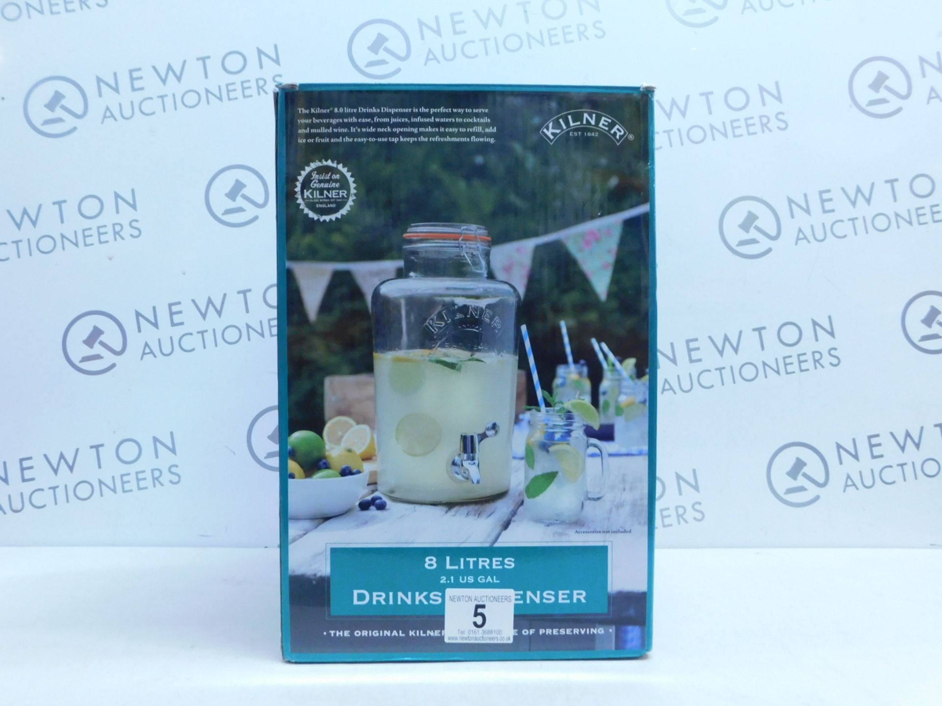 1 BOXED KILNER 8L GLASS DRINKS DISPENSER RRP £32.99