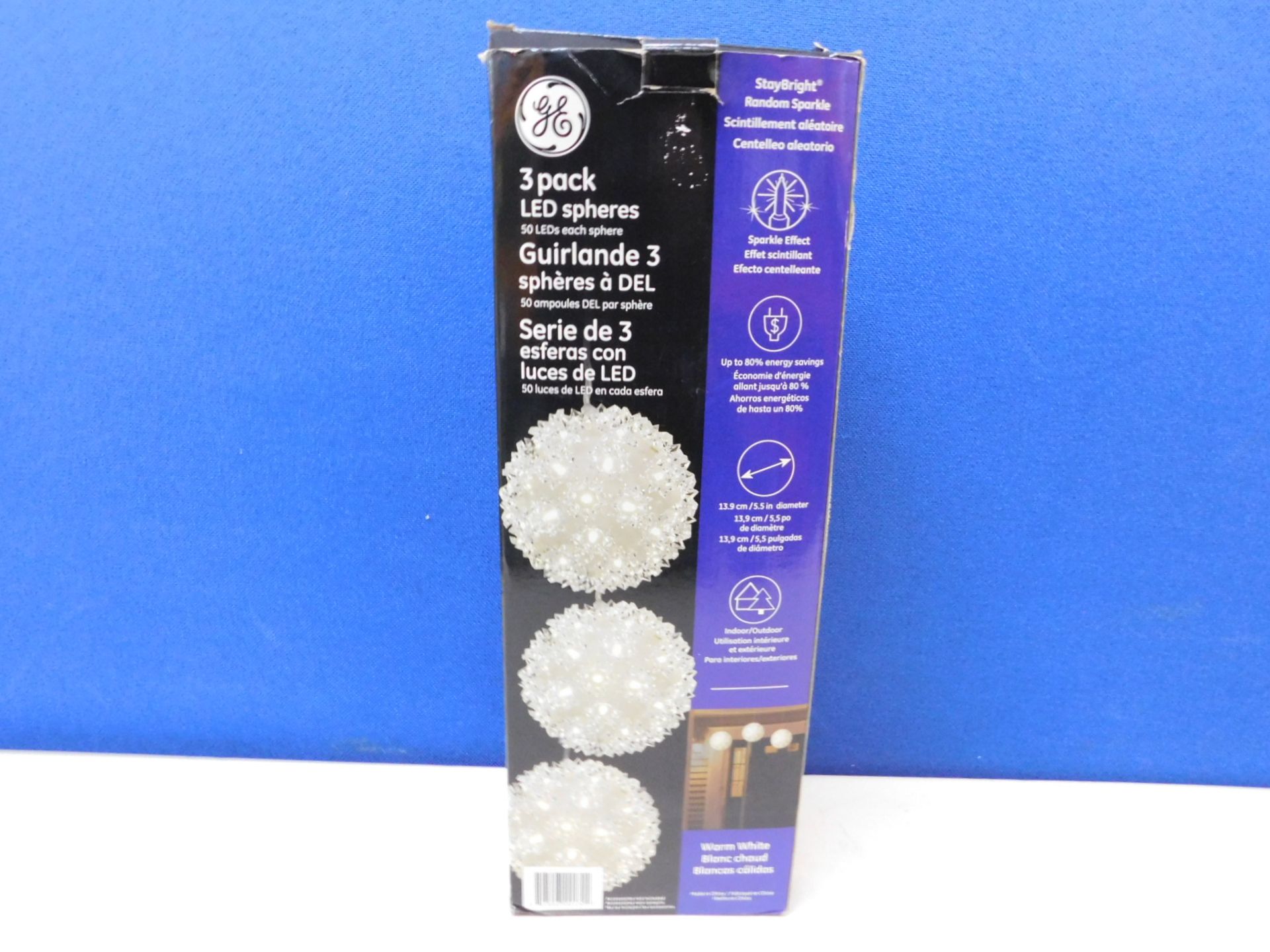 1 BOXED 3 PACK STAYBRIGHT SUPER BRIGHT LED SPHERES RRP £34.99