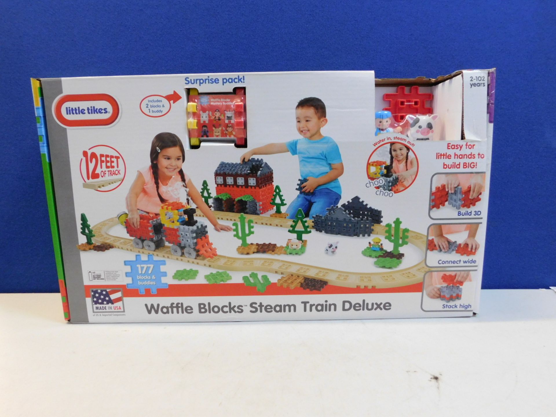 1 BRAND NEW BOXED LITTLE TIKES WAFFLE BLOCKS STEAM TRAIN DELUXE SET RRP £49.99