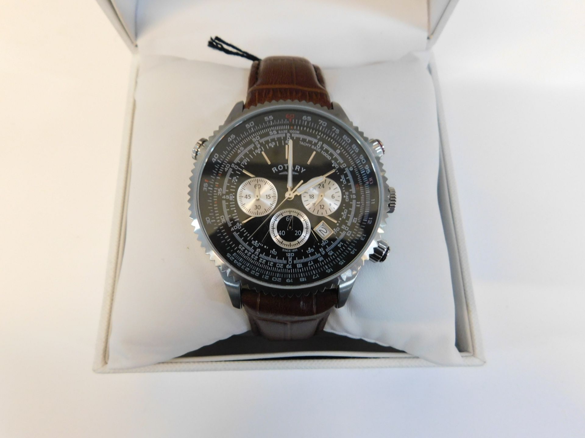 1 BOXED ROTARY GENTS CHRONOGRAPH WATCH MODEL GS00100/04/BRN RRP £199