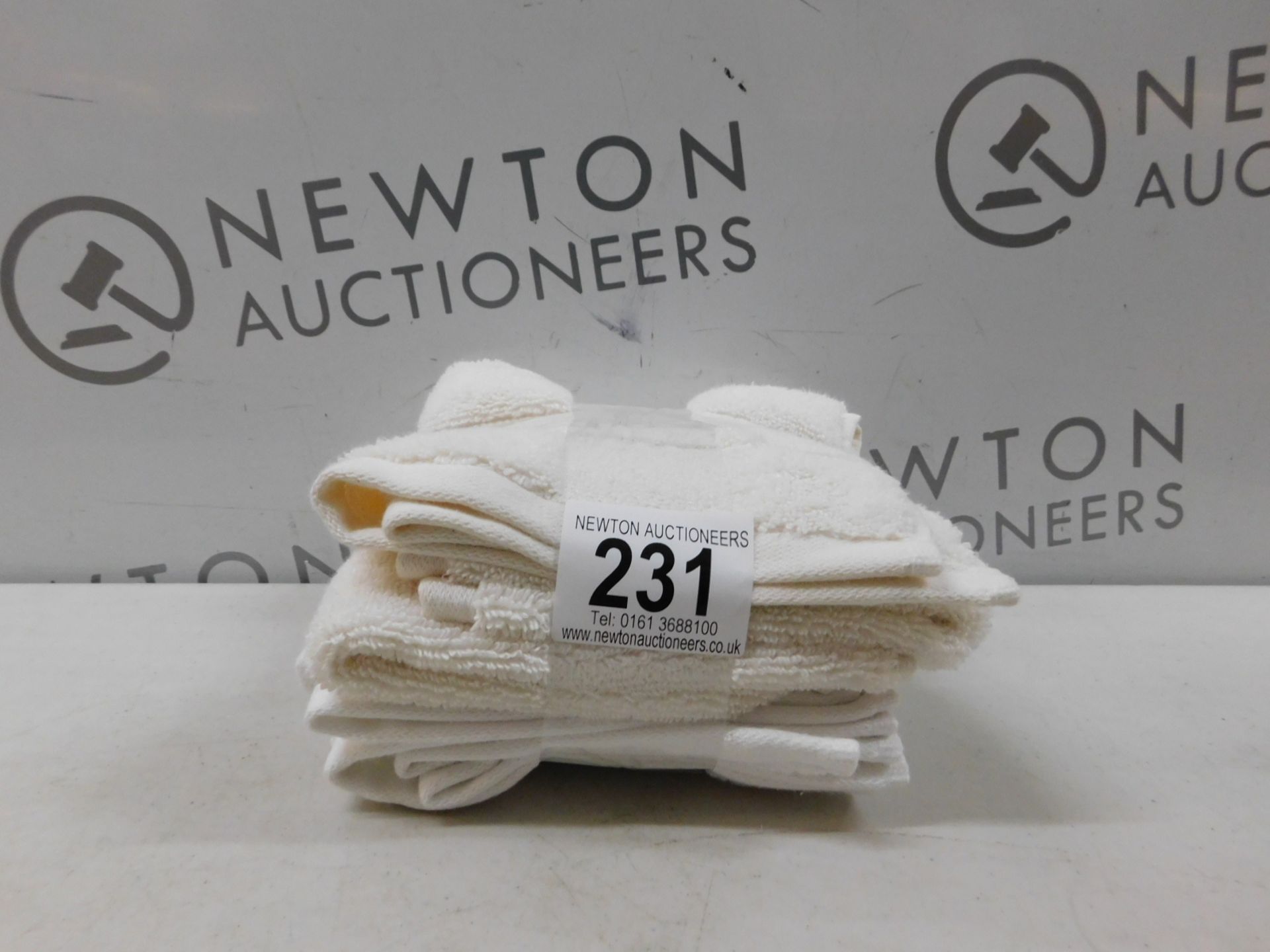 1 SET OF 4 LOFTEX CREAM & WHITE LUXURY PREMIUM COTTON FACE TOWELS RRP £19.99