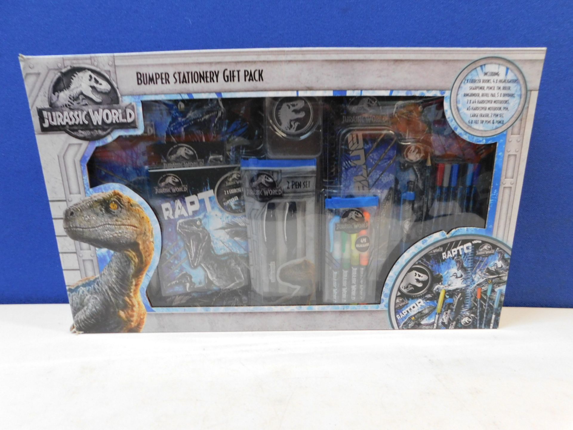 1 BRAND NEW BOXED JURASSIC WORLD BUMPER STATIONERY GIFT PACK RRP