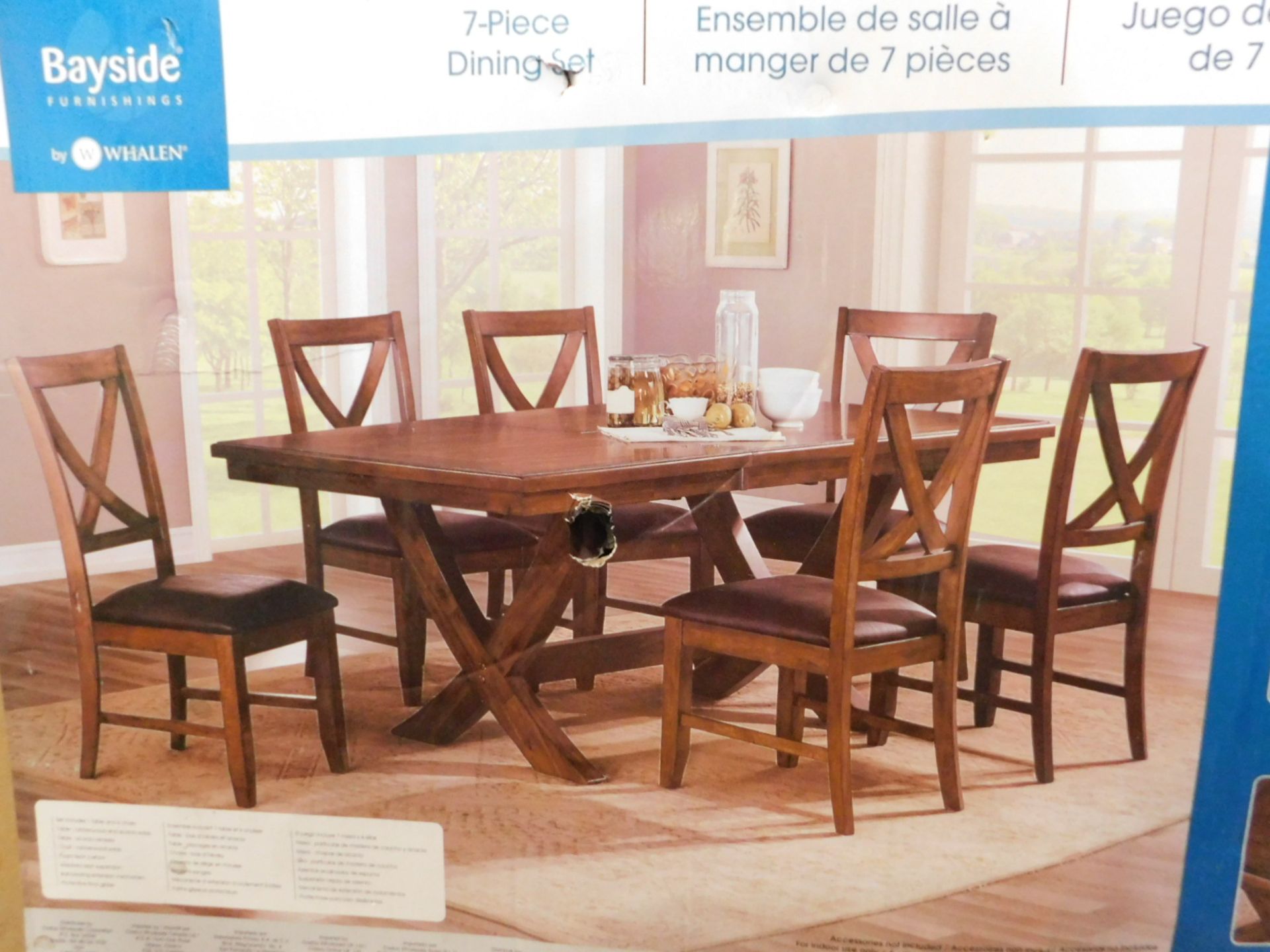 1 BAYSIDE FURNISHINGS 3 PIECE EXTENDABLE DINING SET RRP £799