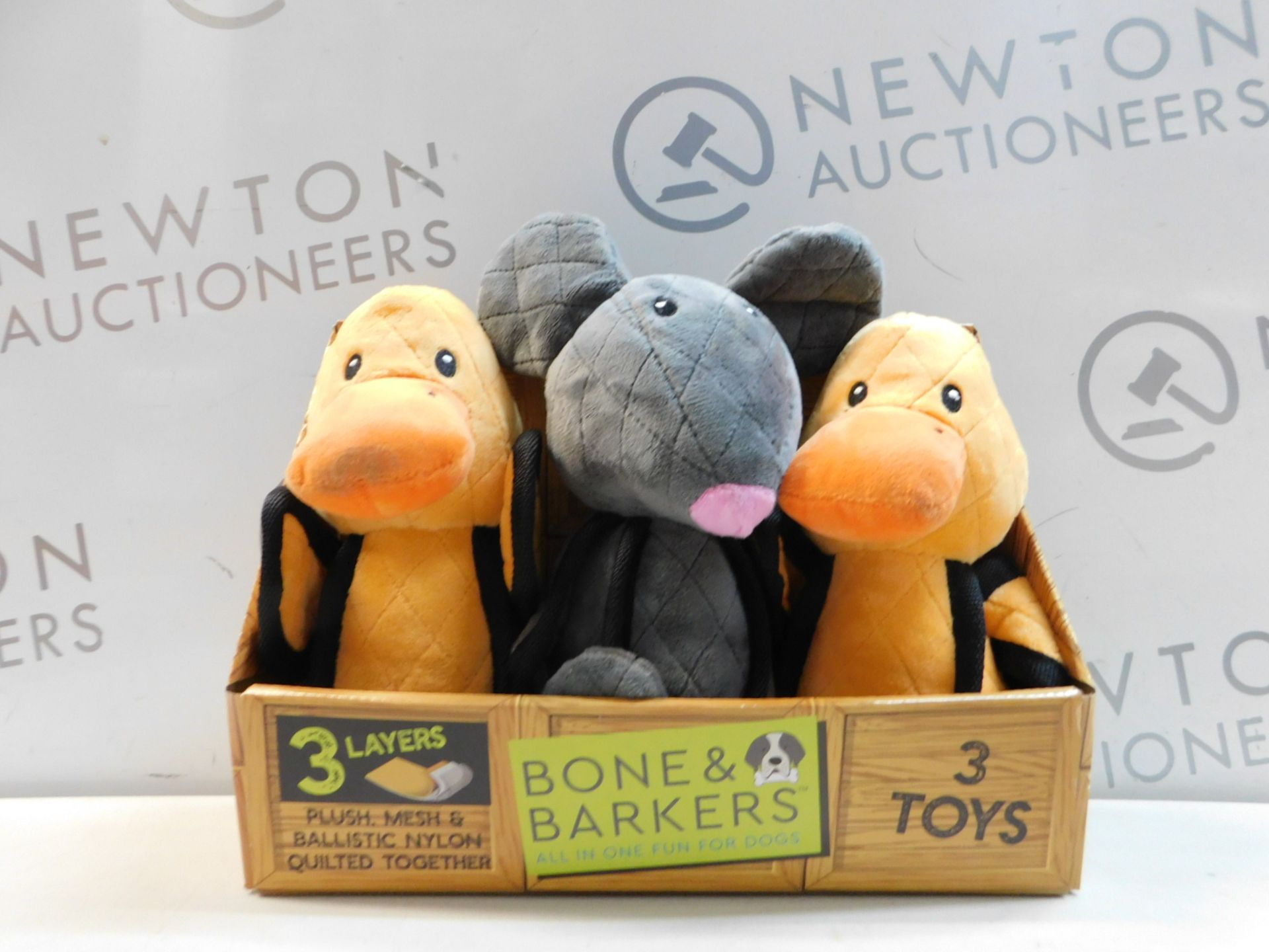 1 PACK OF 3 BONE & BAKERS DOG TOYS RRP £24.99