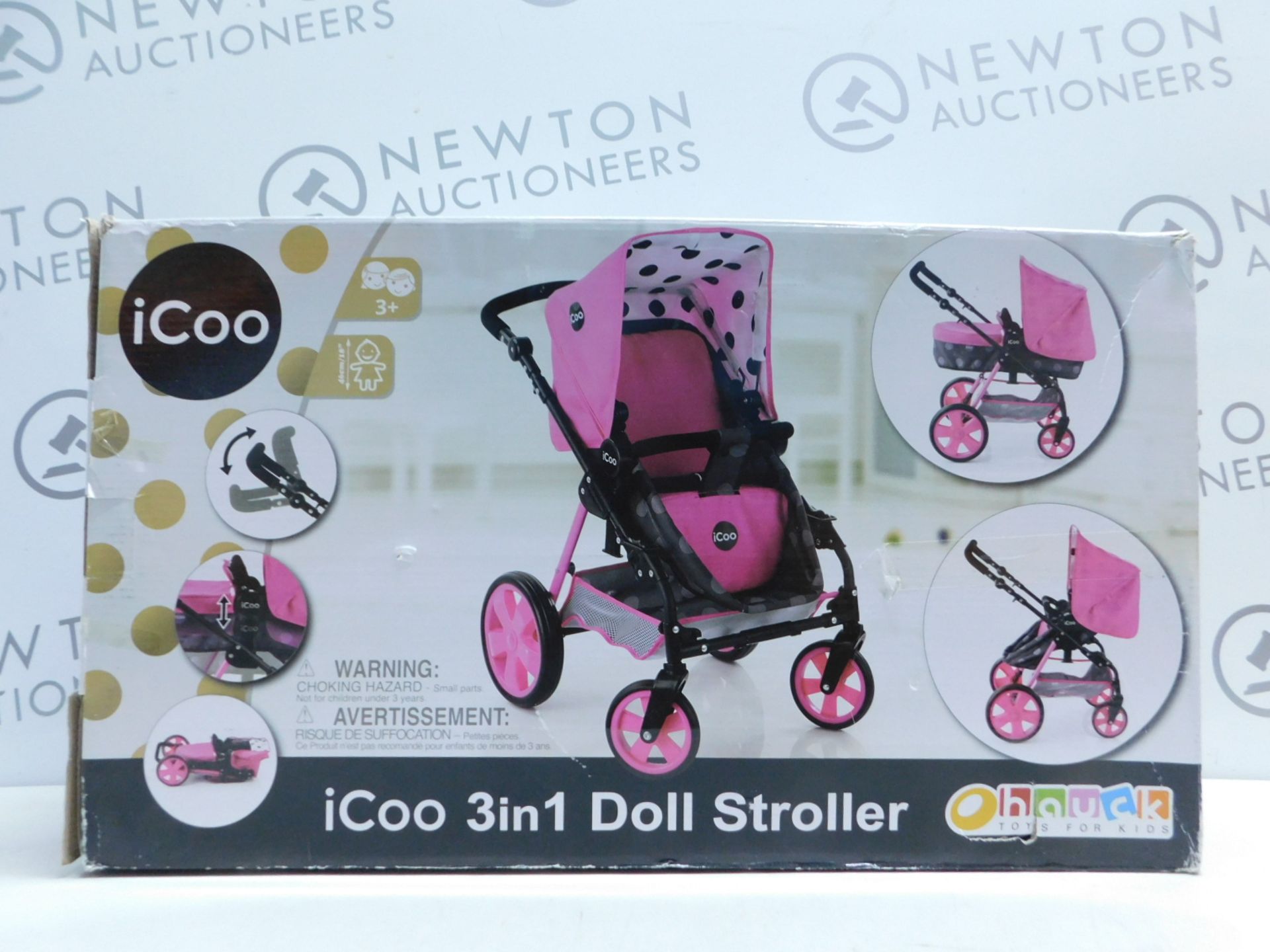 1 BOXED ICOO 3-IN-1 DOLL STROLLER RRP £49.99