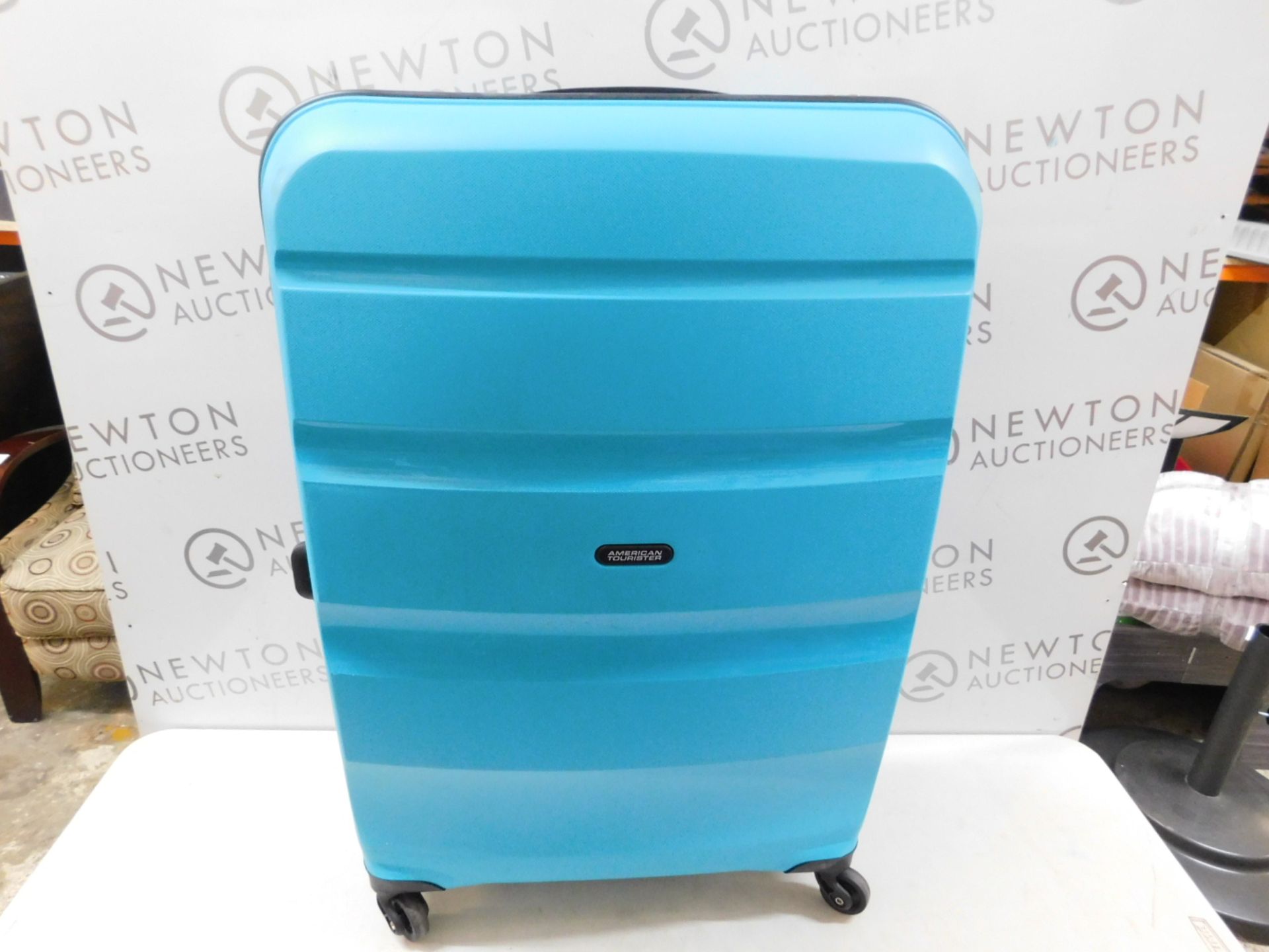 1 AMERICAN TOURISTER COMBI-LOCK CYAN BLUE HARDSIDE PROTECTION LUGGAGE CASE RRP £129.99