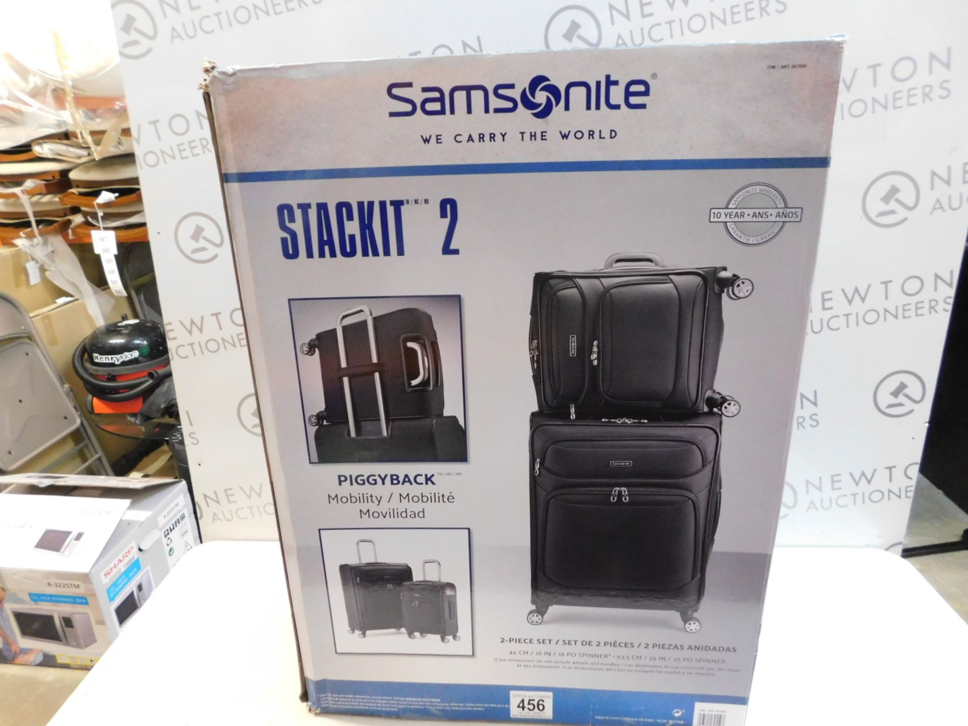 1 BOXED SAMSONITE 2-PIECE STACK IT SOFTSIDE SPINNER LUGGAGE SET RRP £229.99