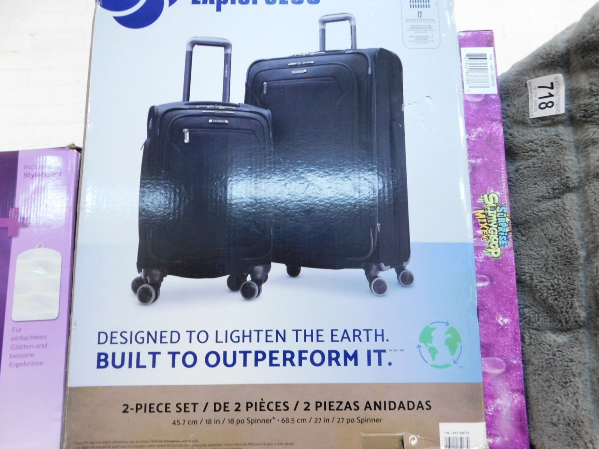 1 BOXED SAMSONITE EXPLORE ECO 2-PIECE SOFTSIDE SPINNER LUGGAGE SET RRP £229.99