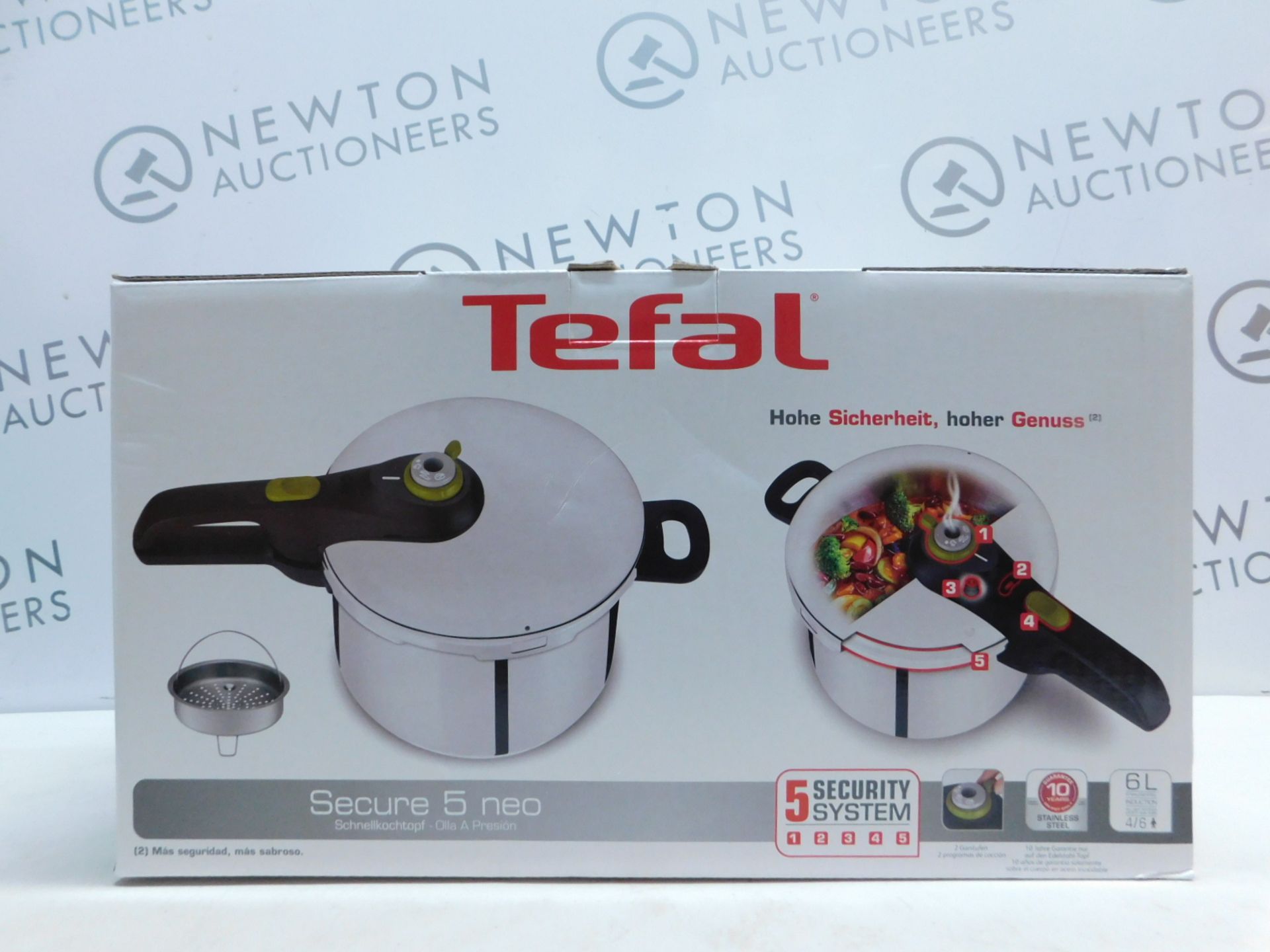 1 BOXED TEFAL SECURE 5 NEO STAINLESS STEEL 6L PRESSURE COOKER RRP £64.99