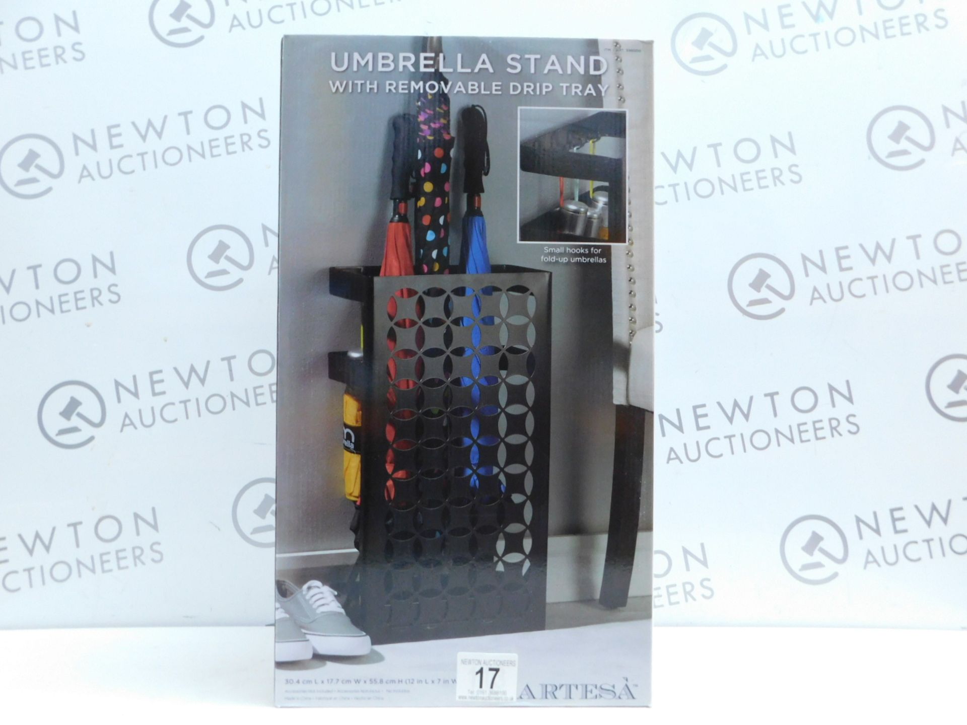 1 BRAND NEW BOXED ARTESA UMBRELLA STAND WITH REMOVABLE DRIP TRAY RRP £44.99