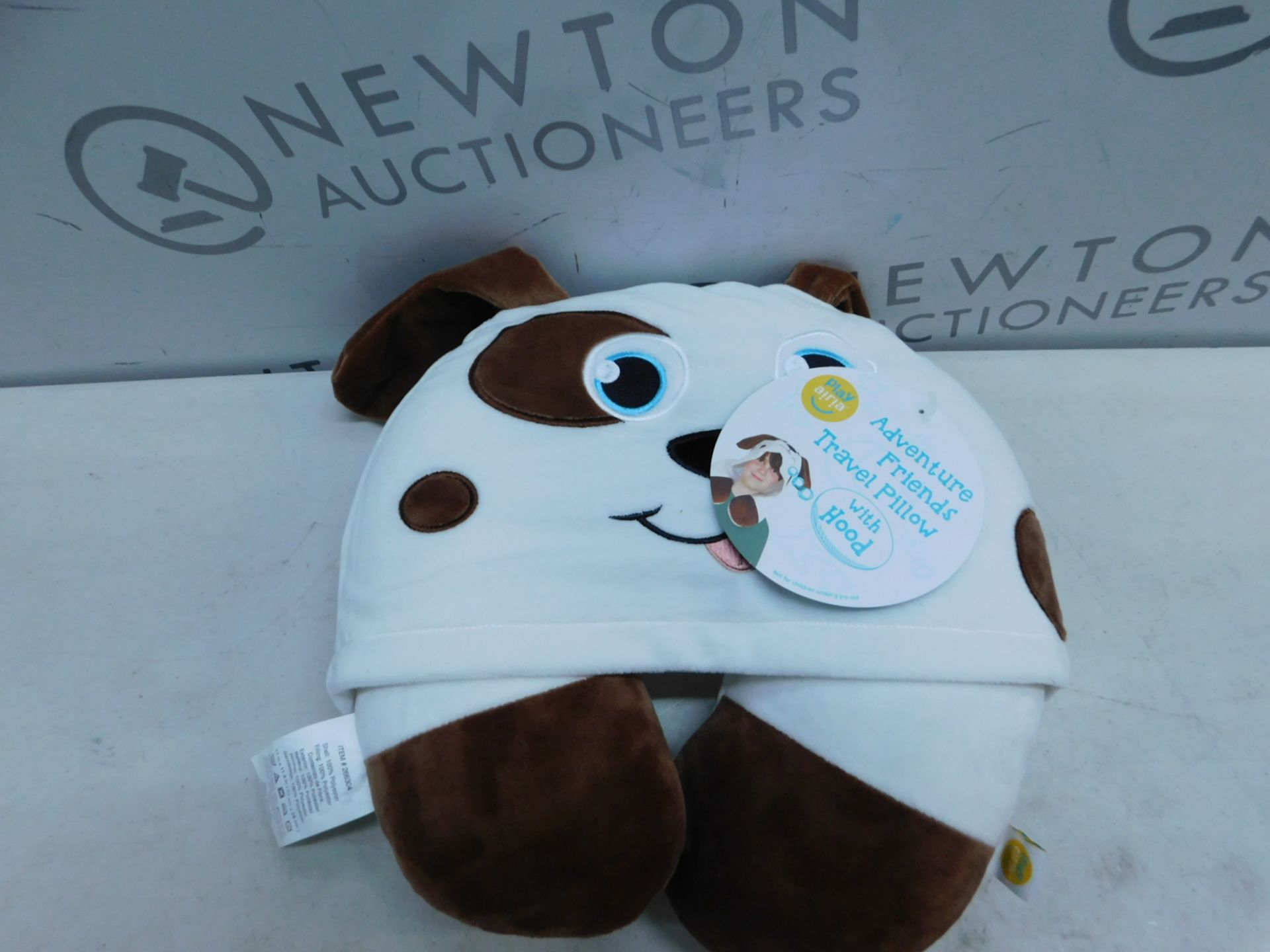 1 BRAND NEW PLAYAIRIA ADVENTURE FRIENDS PUPPY TRAVEL PILLOW WITH HOOD RRP £19.99