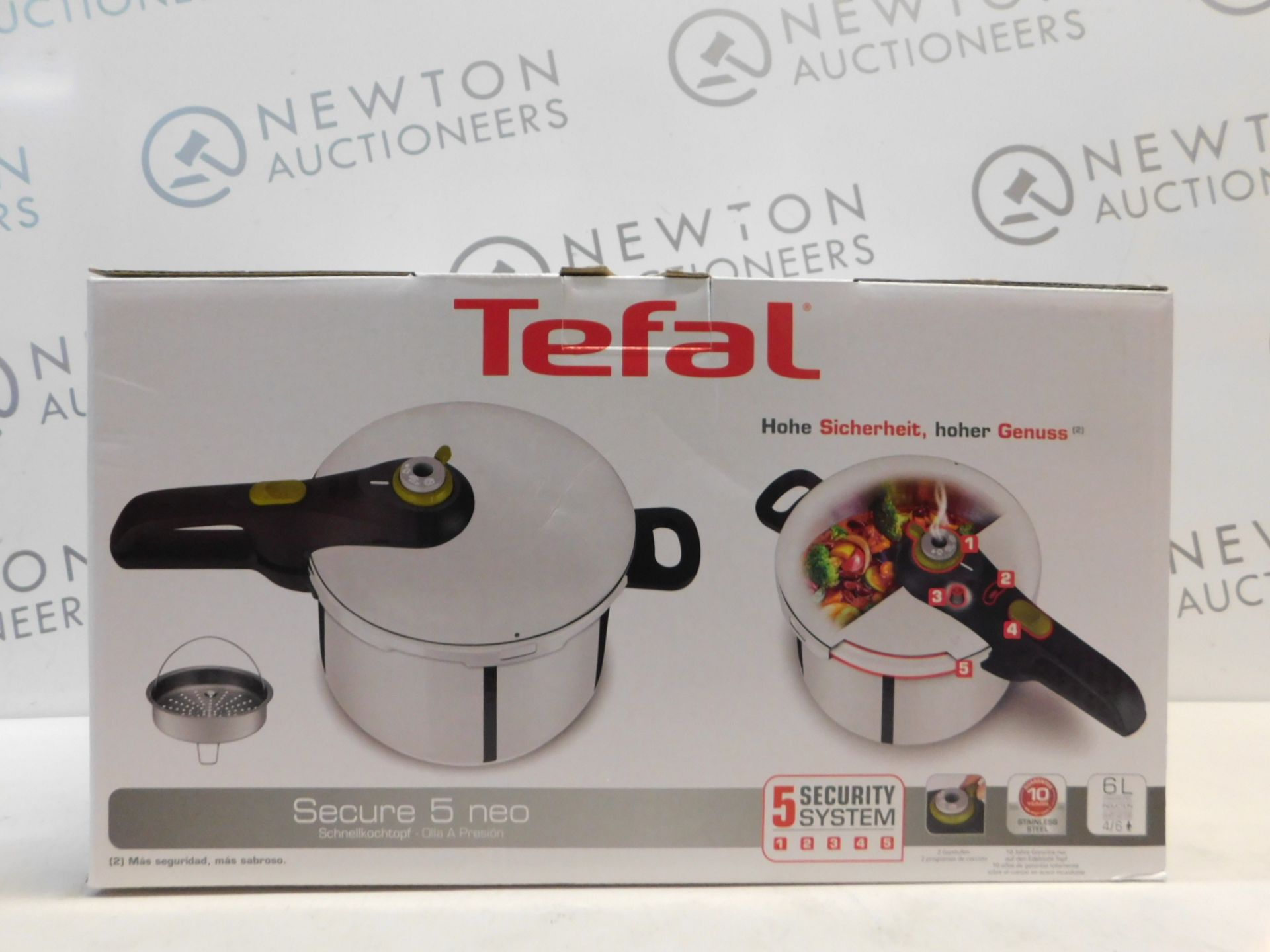 1 BOXED TEFAL SECURE 5 NEO STAINLESS STEEL 6L PRESSURE COOKER RRP £64.99