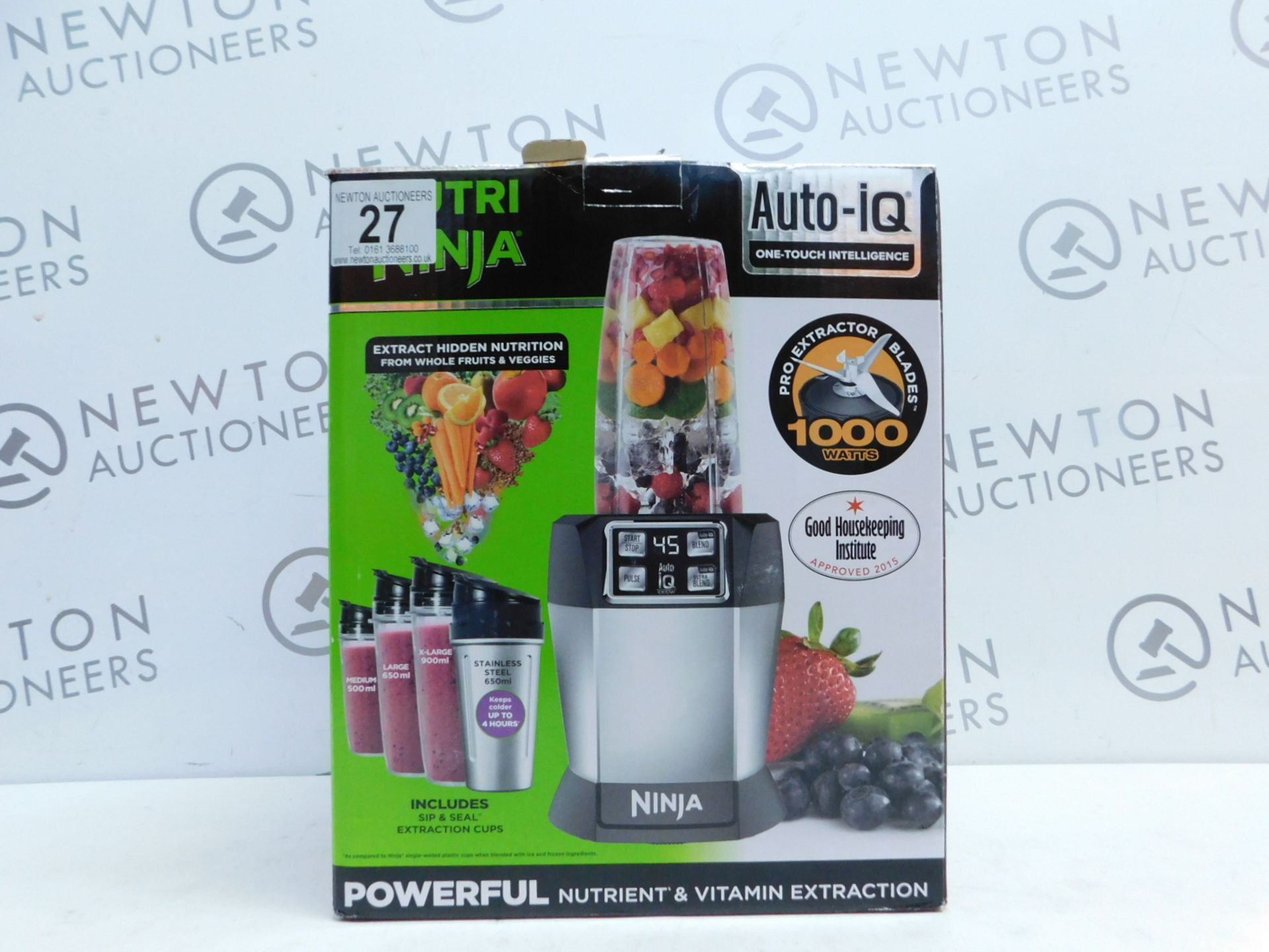 1 BOXED NUTRI NINJA AUTO IQ 1000W BLENDER WITH ACCESSORIES RRP £119