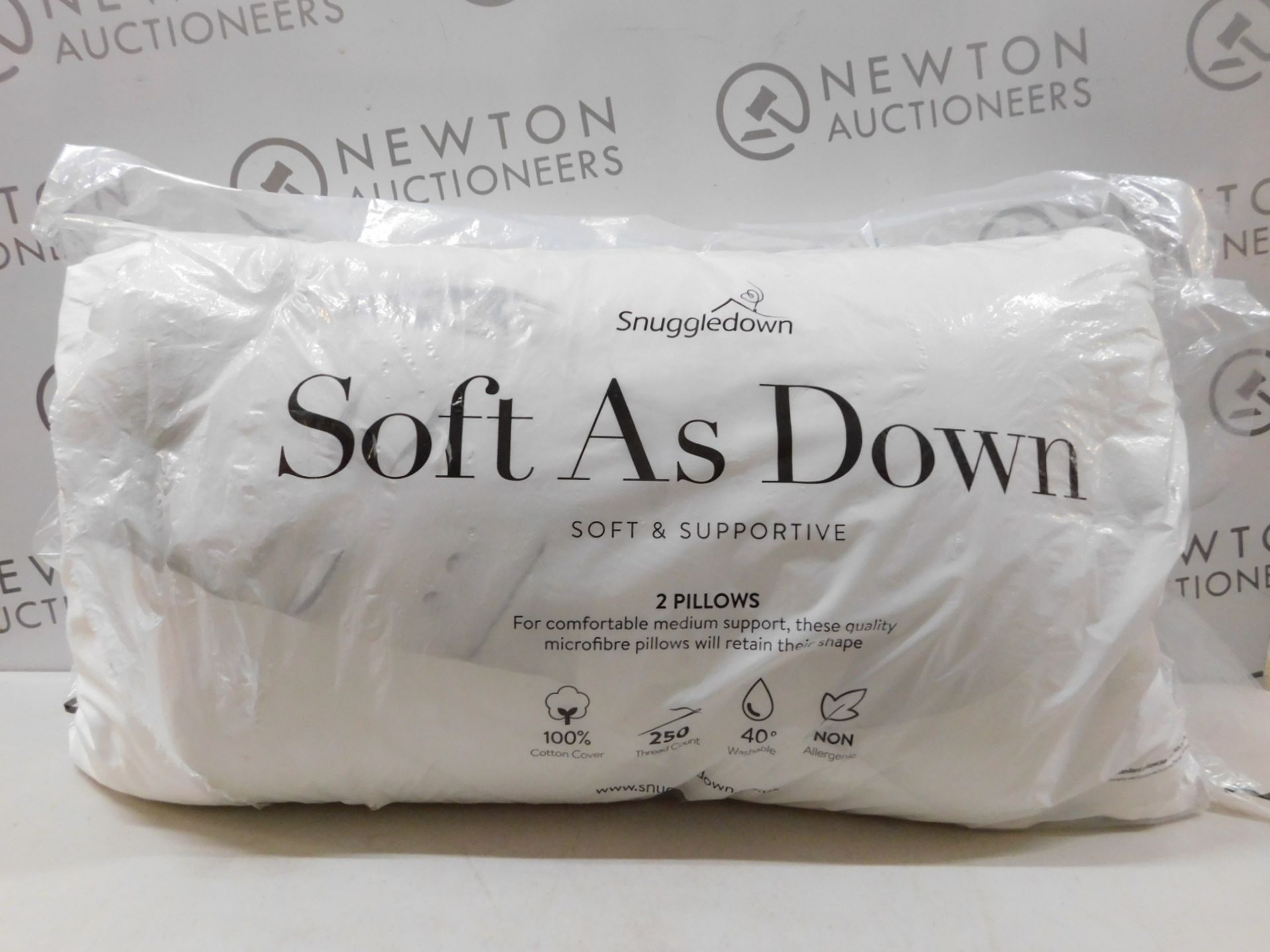 1 PACK OF 2 SNUGGLEDOWN SOFT AS DOWN SOFT SUPPORTIVE PILLOWS RRP £39.99