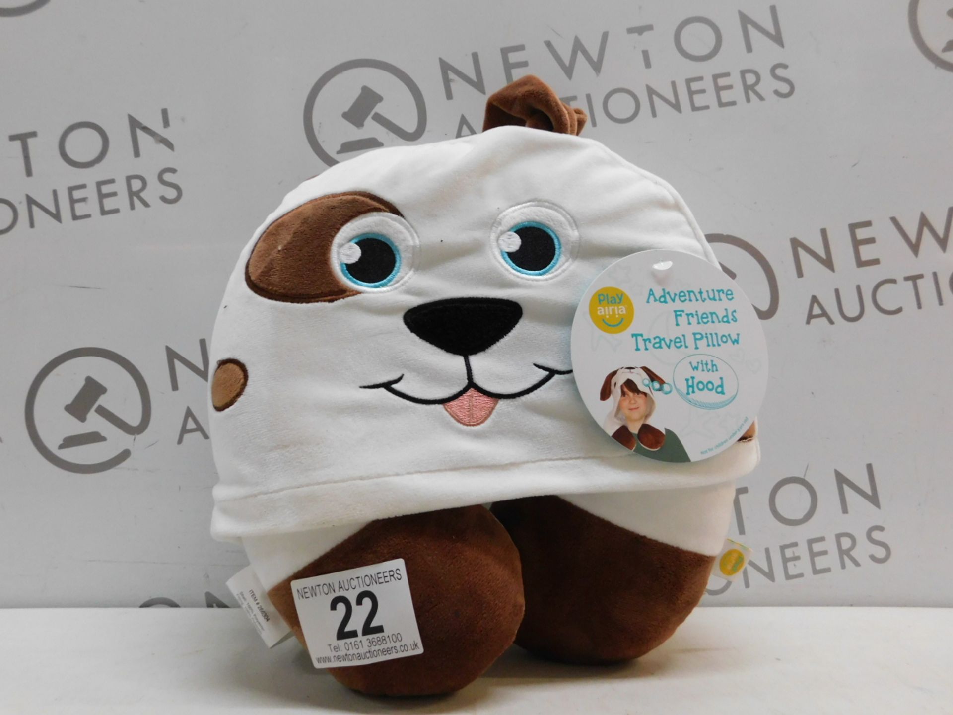 1 BRAND NEW PLAYAIRIA ADVENTURE FRIENDS PUPPY TRAVEL PILLOW WITH HOOD RRP £19.99