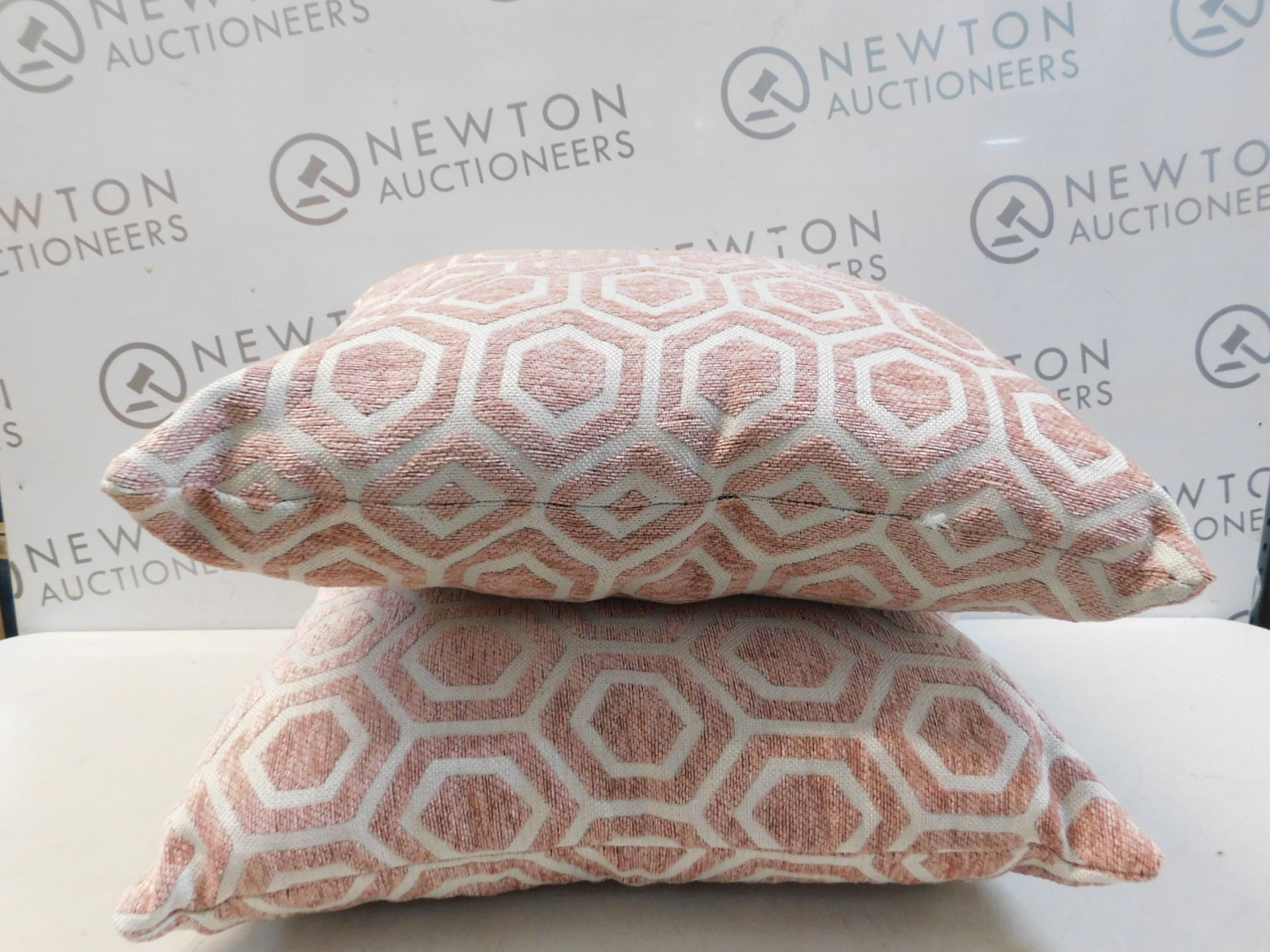 2 ARLEE HOME FASHIONS PINK PATTERNED DESIGNER CUSHIONS RRP £29.99