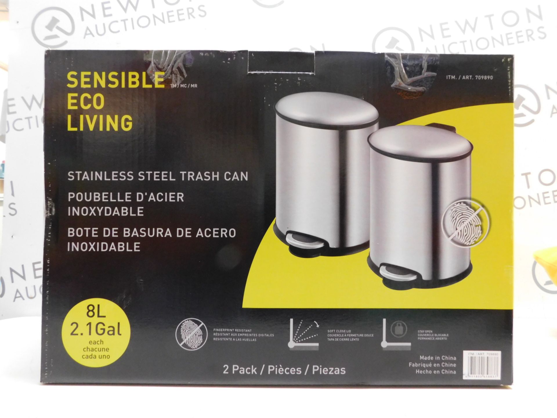 1 BOXED SENSIBLE ECO LIVING STAINLESS STEEL PEDAL BIN RRP £24.99