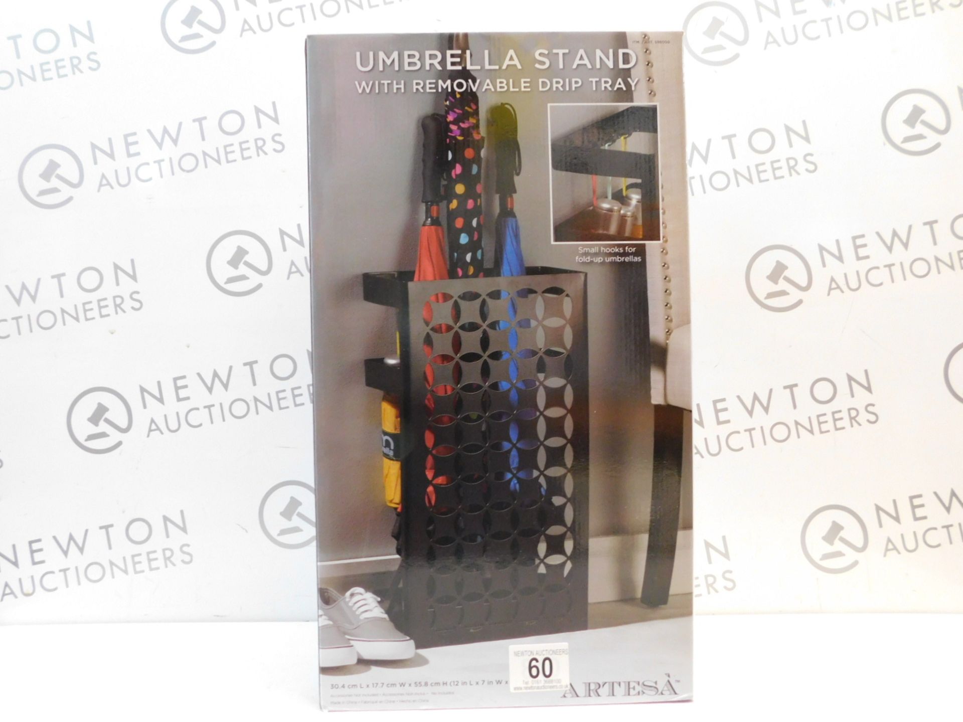 1 BOXED ARTESA UMBRELLA STAND WITH REMOVABLE DRIP TRAY RRP £44.99