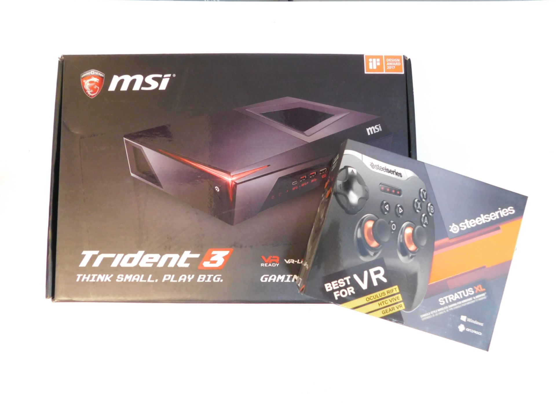 1 BOXED MSI TRIDENT 3 GAMING DESKTOP PC WITH STRATUS XL GAME PAD, INTEL CORE I5-7400, 1TB HD, 8GB