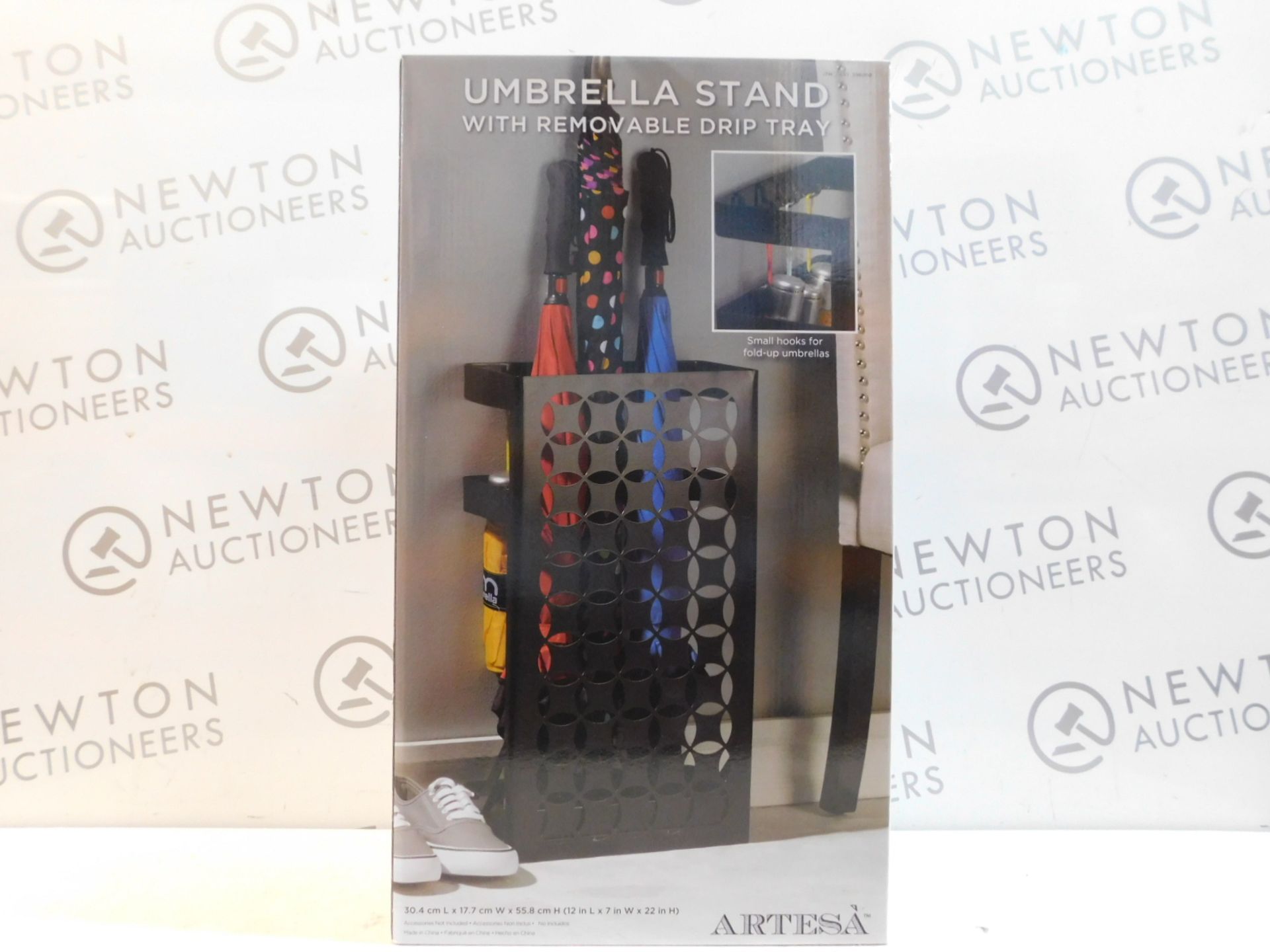 1 BRAND NEW BOXED ARTESA UMBRELLA STAND WITH REMOVABLE DRIP TRAY RRP £44.99