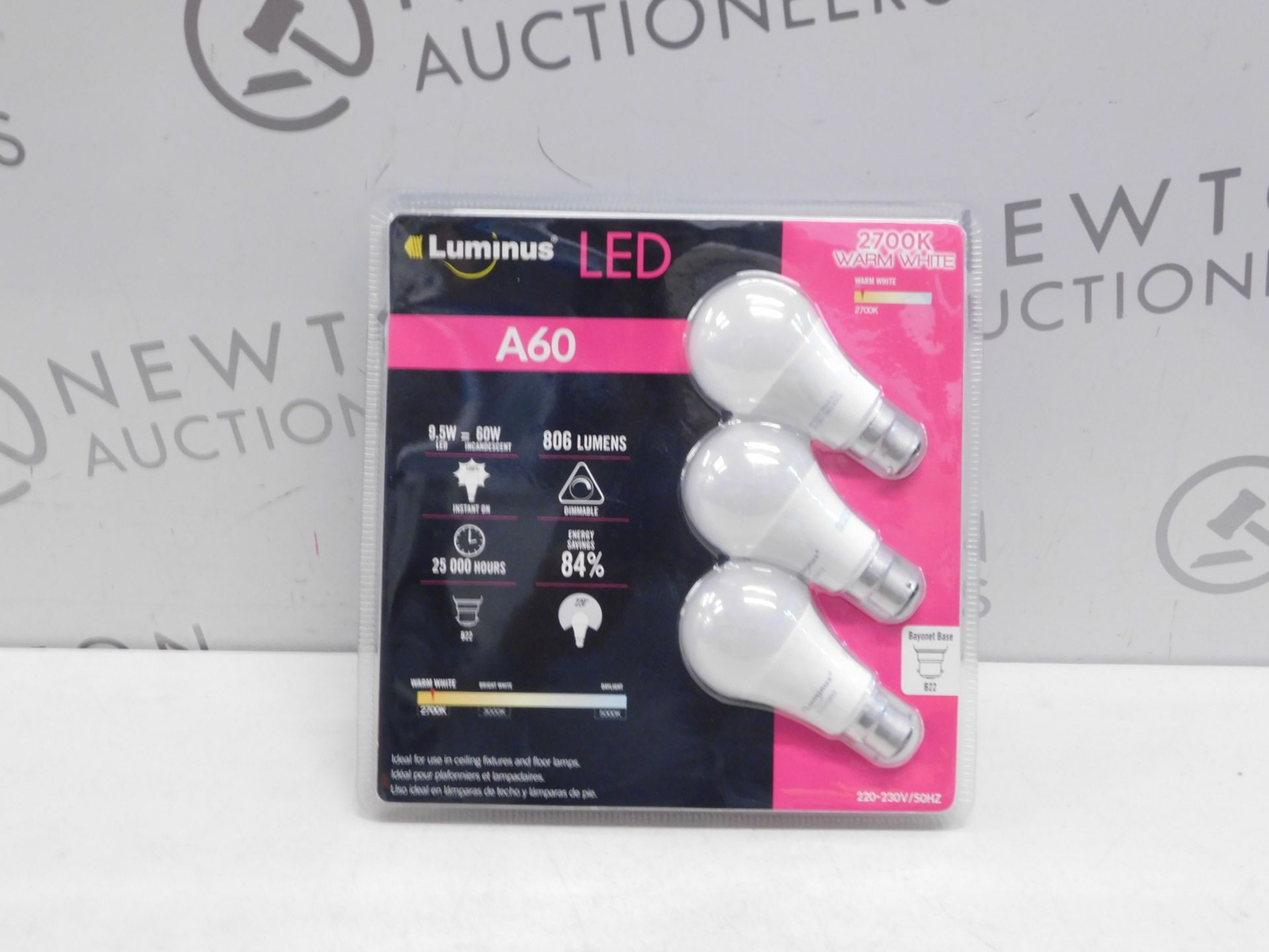 1 PACK OF 3 LUMINUS LED A60 HIGH PERFORMANCE LIGHT BULBS RRP £29.99